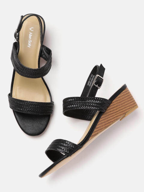 

Allen Solly Women Black Woven Design Wedges