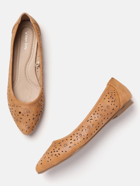 

Allen Solly Women Tan Brown Laser Cut Ballerinas