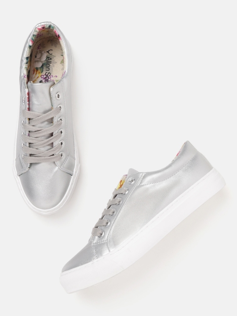 

Allen Solly Women Silver-Toned Solid Sneakers