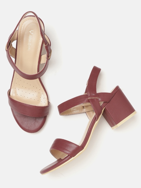 

Allen Solly Women Burgundy Solid Block Heels