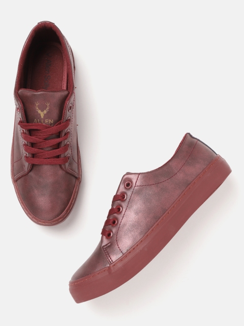 

Allen Solly Women Burgundy Sheen Sneakers