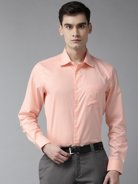 

Blackberrys Men Orange Slim Fit Self Design Formal Shirt