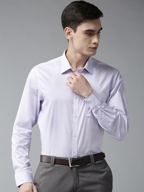 

Blackberrys Men Purple Slim Fit Self Design Formal Shirt