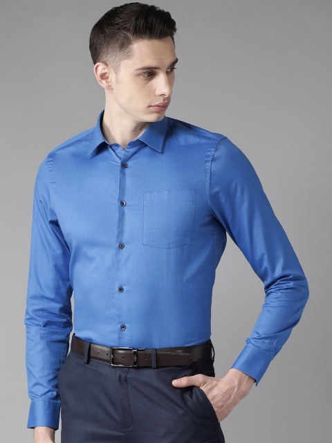 

Blackberrys Men Blue Slim Fit Self Design Formal Shirt