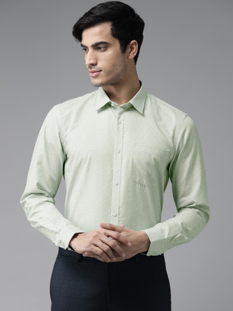 

Blackberrys Men White & Green Slim Fit Self Design Shirt