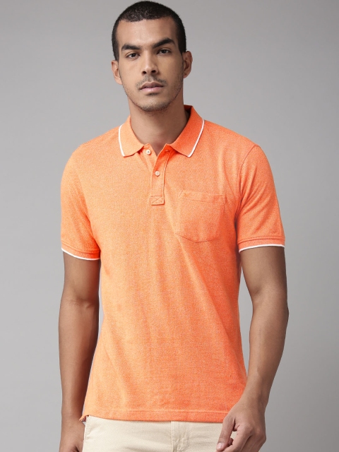 

Blackberrys Men Orange Solid Polo Collar T-shirt