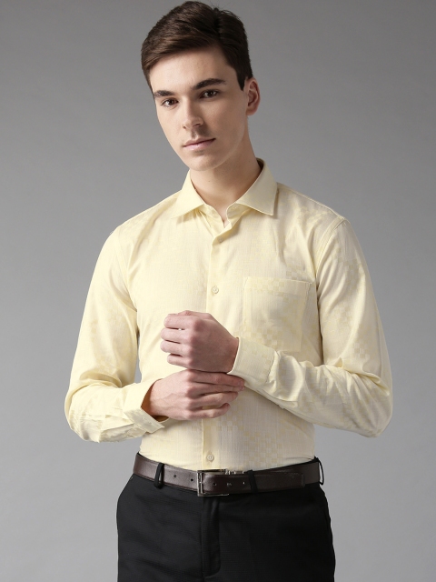 

Blackberrys Men Yellow Slim Fit Self Design Formal Shirt