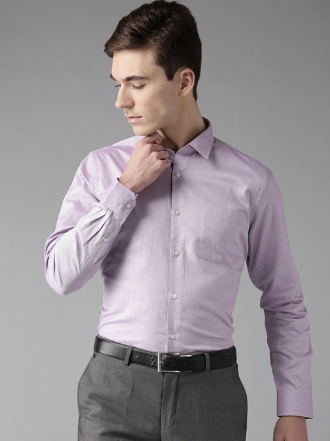 

Blackberrys Men Purple Slim Fit Self Design Formal Shirt
