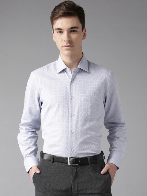 

Blackberrys Men Blue Slim Fit Self Design Formal Shirt