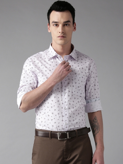 

Blackberrys Men Purple & Black Slim Fit Printed Smart Casual Shirt