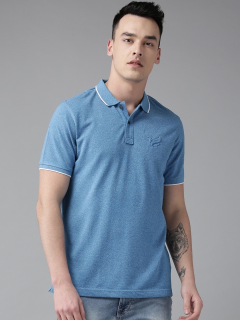

Blackberrys Men Blue Solid Polo Collar T-shirt