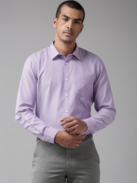 

Blackberrys Men Purple & White Regular Fit Self-Design Formal Shirt