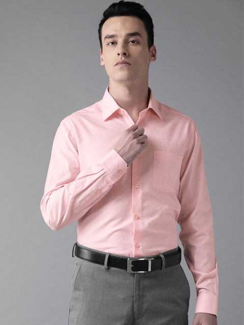 

Blackberrys Men Pink Slim Fit Self-Design Formal Shirt