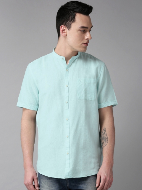 

Blackberrys Men Sea Green Slim Fit Solid Casual Shirt