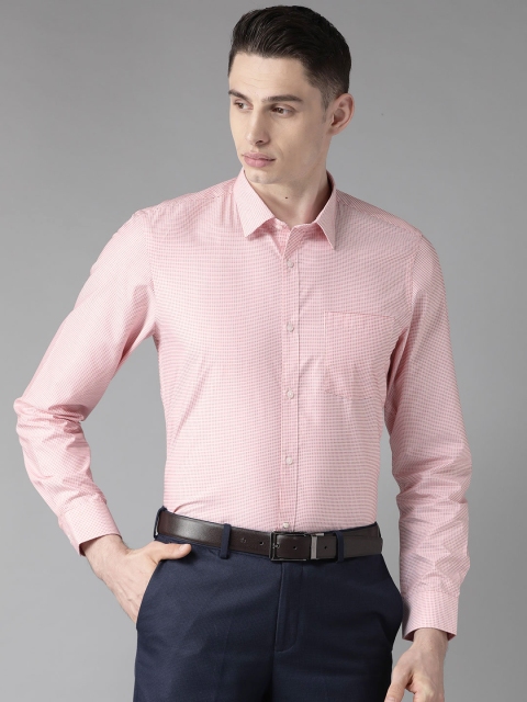 

Blackberrys Men Red & White Slim Fit Self Design Formal Shirt