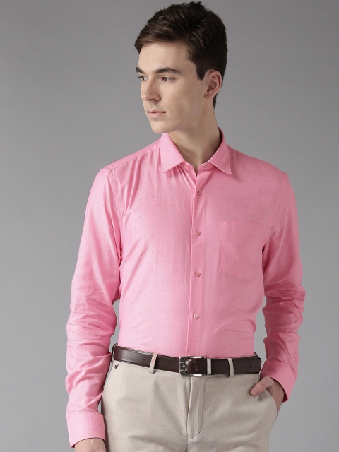 

Blackberrys Men Pink Slim Fit Self Design Formal Shirt
