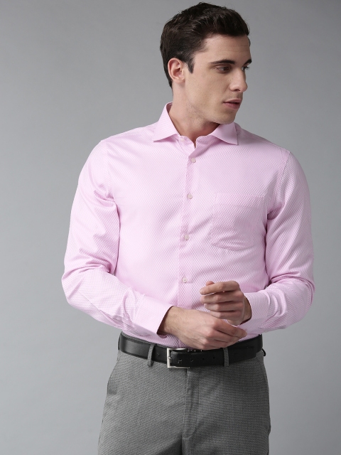 

Blackberrys Men Pink Slim Fit Self Design Formal Shirt