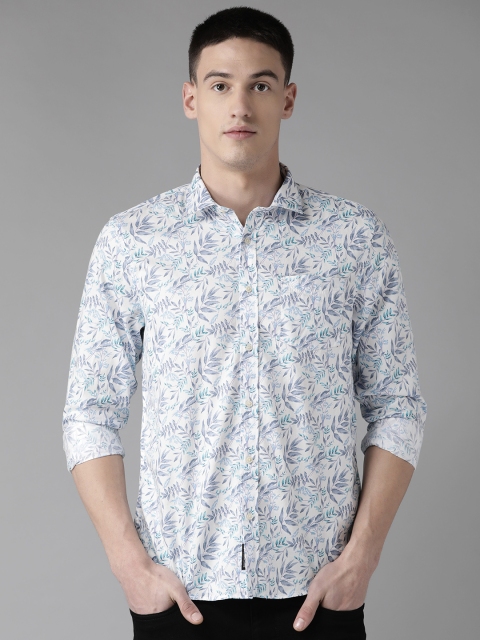 

Blackberrys Men Blue & White Slim Fit Printed Casual Shirt