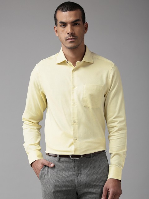 

Blackberrys Men Yellow Slim Fit Self Design Formal Shirt