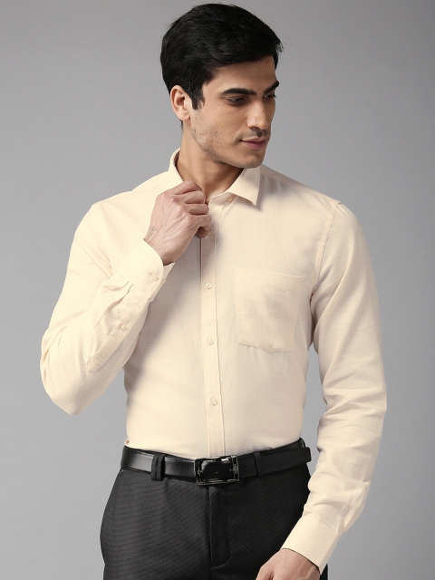 

Blackberrys Men Beige Slim Fit Self Design Formal Shirt