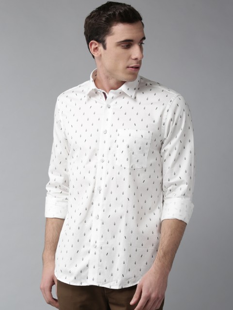 

Blackberrys Men White & Black Slim Fit Printed Casual Shirt