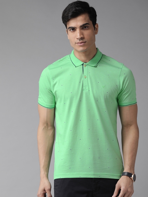 

Blackberrys Men Green Printed Polo Collar T-shirt