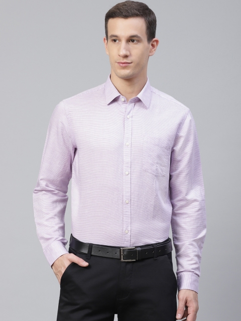 

Blackberrys Men Lavender & White Slim Fit Self Design Formal Shirt
