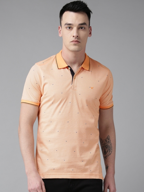 

Blackberrys Men Orange Printed Polo Collar T-shirt