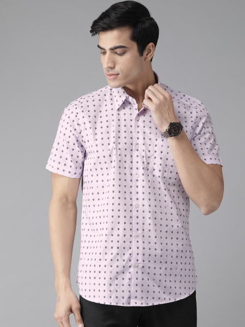 

Blackberrys Men Lavender Slim Fit Printed Casual Shirt