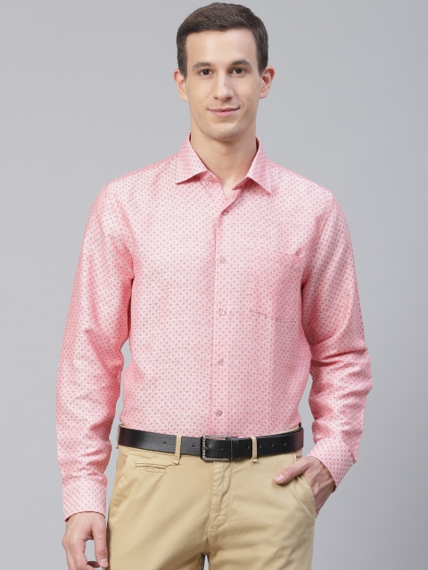 

Blackberrys Men Red & White Smart Regular Fit Micro Ditsy Self Design Formal Shirt