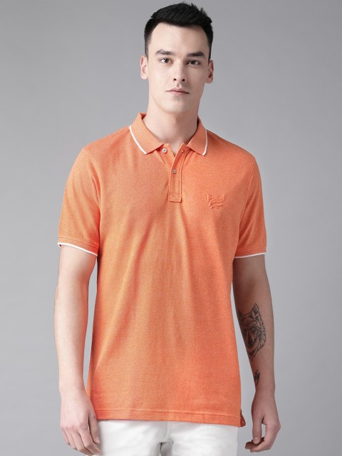

Blackberrys Men Orange Solid Polo Collar T-shirt