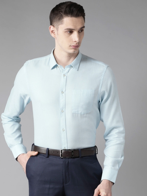 

Blackberrys Men Blue Slim Fit Self Design Formal Shirt
