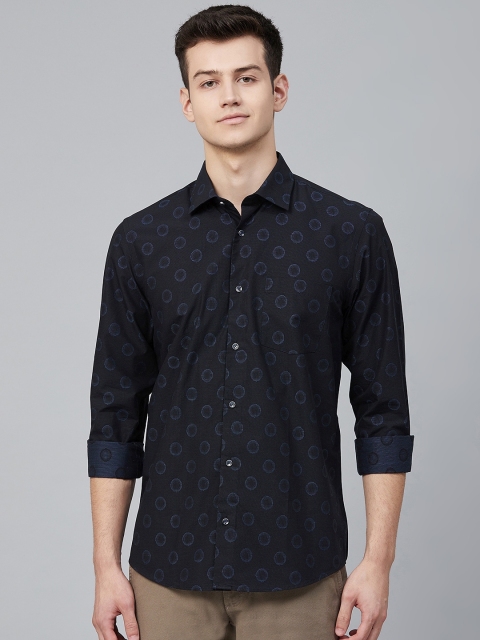 

Blackberrys Men Navy Blue Slim Fit Self Design Casual Shirt