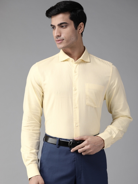 

Blackberrys Men Yellow Slim Fit Self Design Formal Shirt