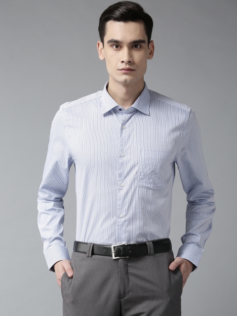

Blackberrys Men Blue & White Slim Fit Striped Formal Shirt