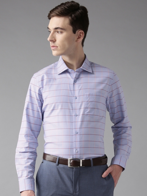

Blackberrys Men Blue & Red Smart Fit Checked Formal Shirt