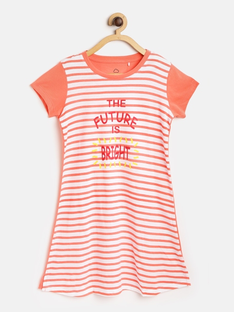 

Sweet Dreams Coral Orange & White Striped Nightdress