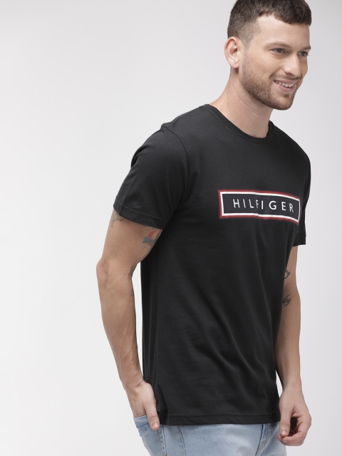 

Tommy Hilfiger Men Black Printed Round Neck T-shirt