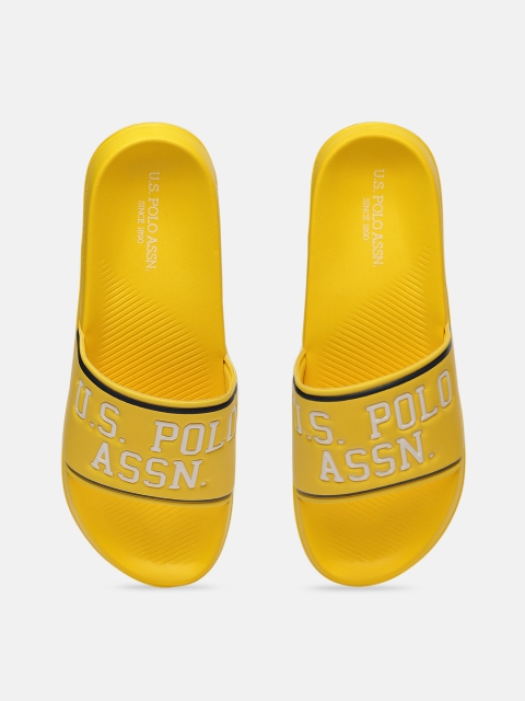 

U.S. Polo Assn. Men Yellow Printed Sliders