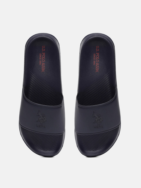 

U.S. Polo Assn. Men Navy Blue Solid Sliders