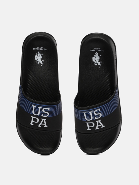

U.S. Polo Assn. Men Black Printed Sliders