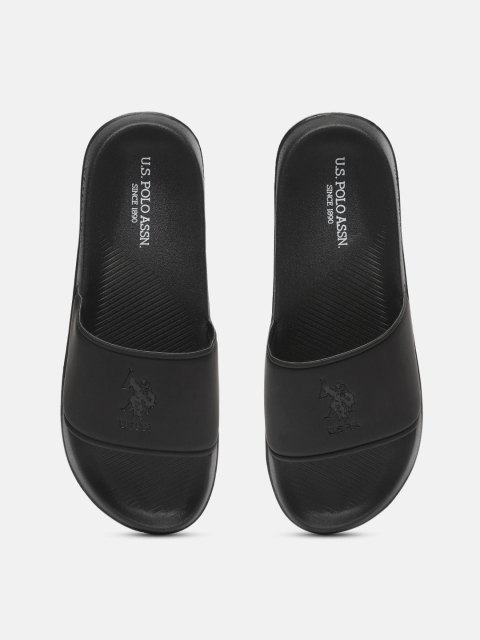 

U.S. Polo Assn. Men Black Printed Sliders