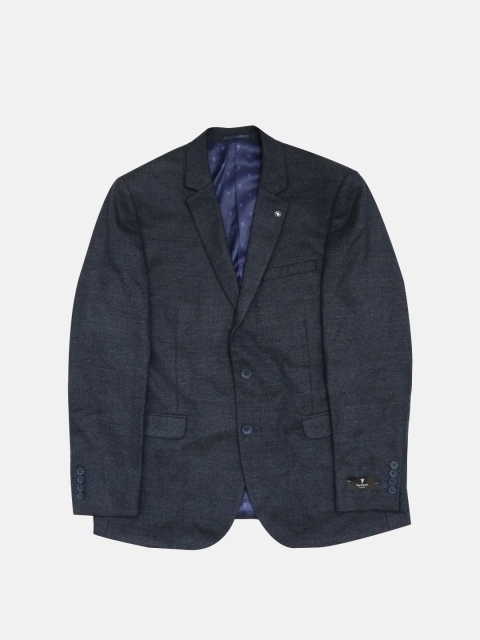 

Van Heusen Men Navy Blue Solid Single Breasted Slim-Fit Formal Blazer