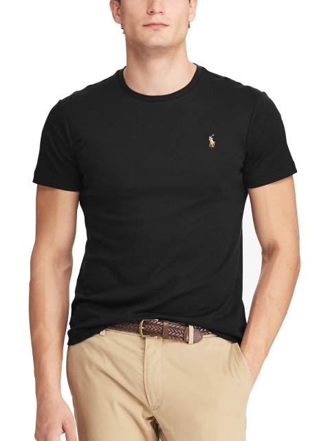 

Polo Ralph Lauren Men Black Solid Round Neck T-shirt