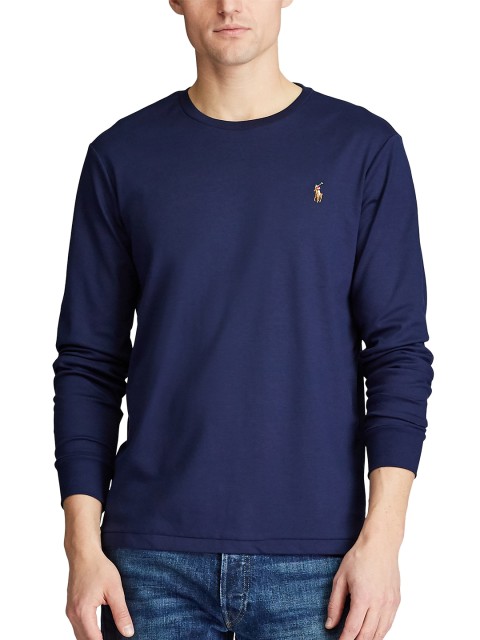 

Polo Ralph Lauren Men Navy Blue Solid Round Neck T-shirt