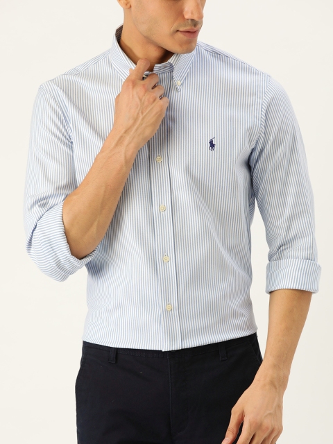 

Polo Ralph Lauren Men Blue & White Regular Fit Striped Smart Casual Shirt