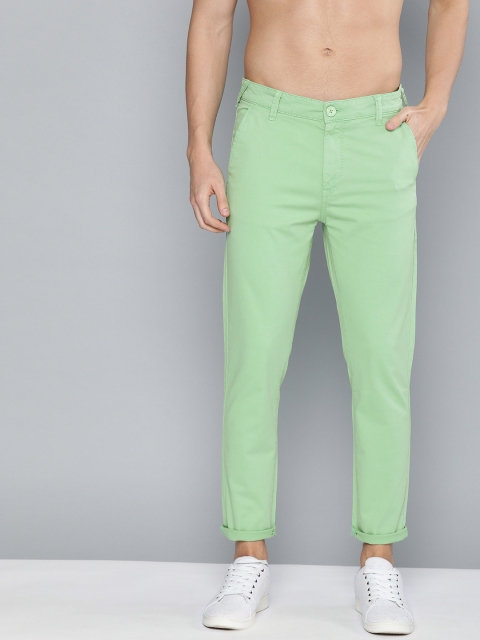

HERE&NOW Men Green Slim Fit Solid Chinos