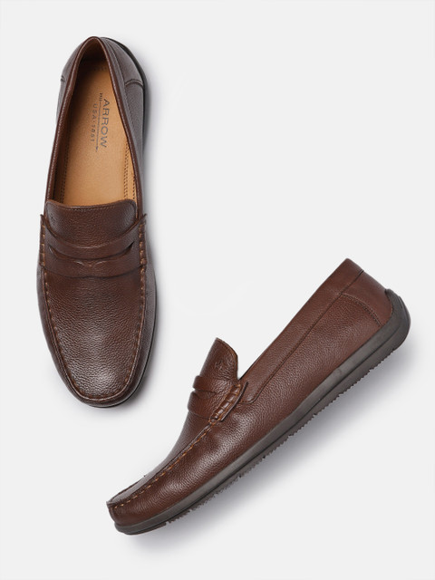 

Arrow Men Tan-Brown Solid Leather THEODORE Loafers