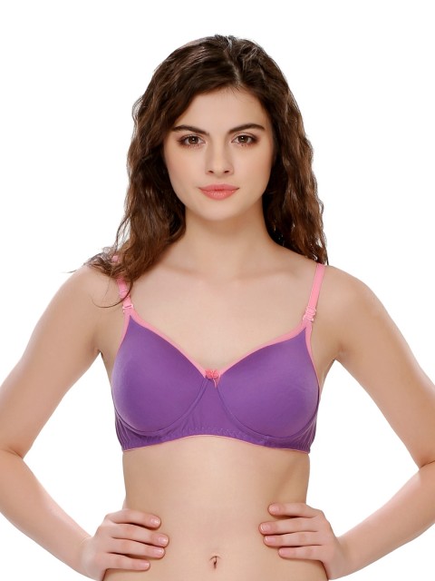 

Clovia Purple Padded Full-Coverage T-shirt Bra BR0262P2440B