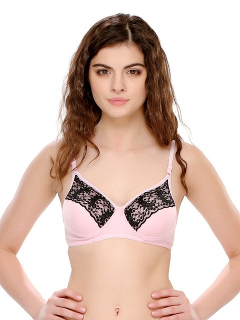 

Clovia Pink Padded Full-Coverage T-shirt Bra BR0262P2440B
